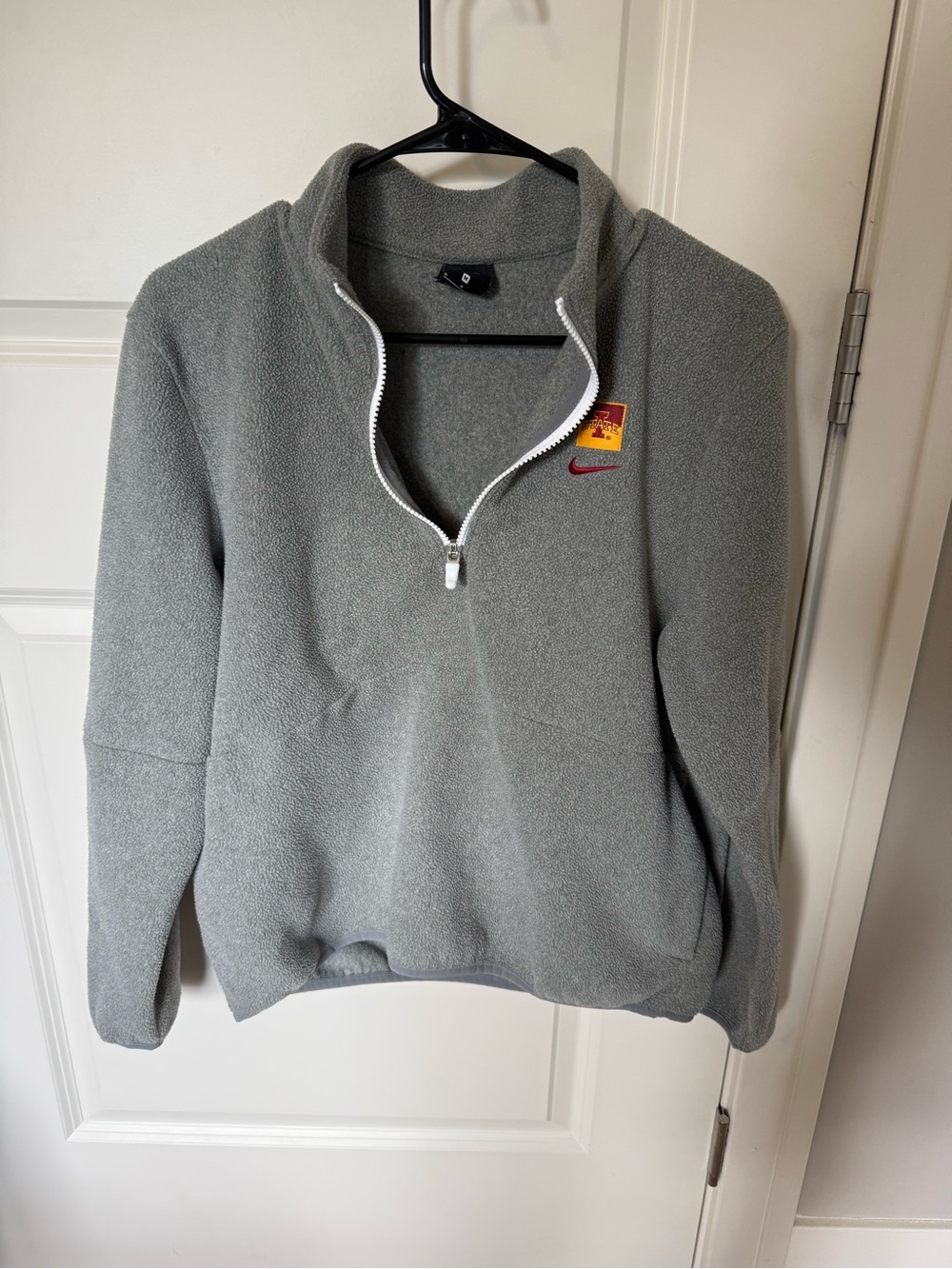 Nike Iowa State Cyclones Fleece 1/4 Zip Pullover Jacket Grey Medium - Picture 2 of 7
